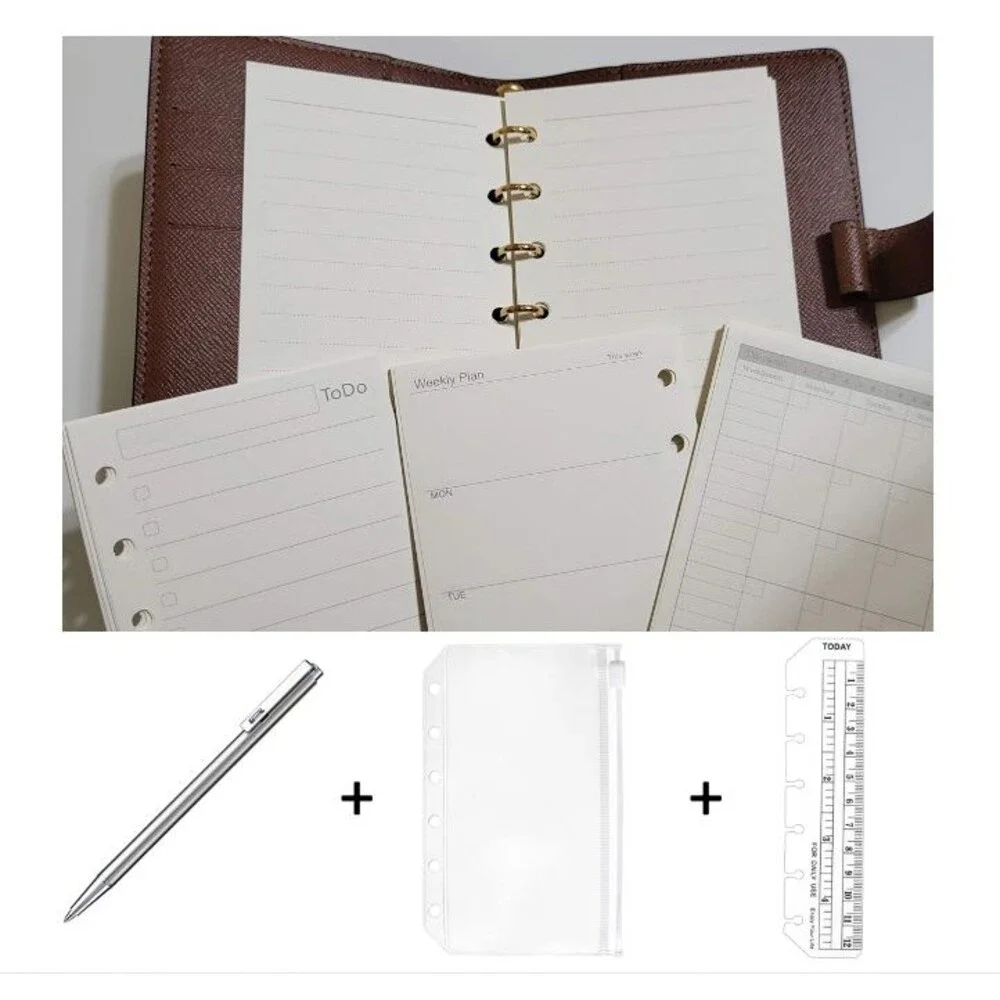 fits Louis Vuitton PM Small Agenda: Monthly Weekly Refill+Pouch+Insert Pen